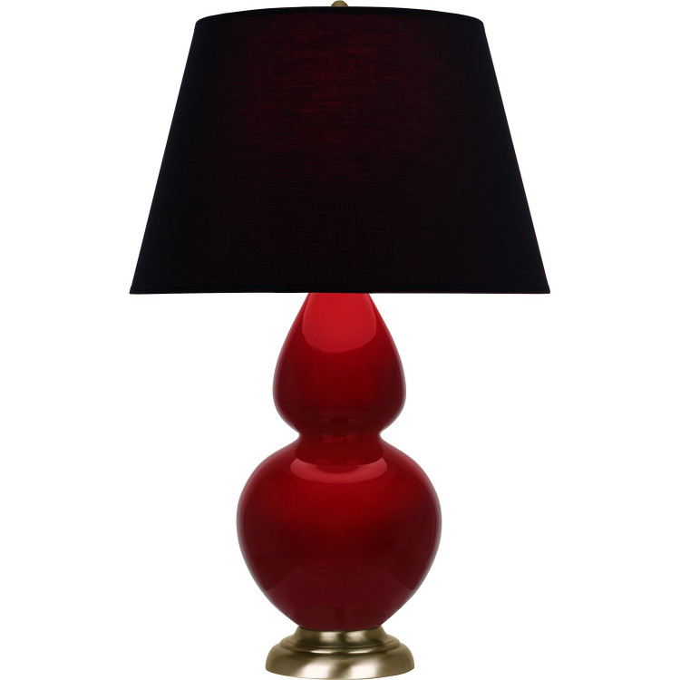 Robert Abbey - SA20K - One Light Table Lamp - Double Gourd - Sangria Glazed Ceramic w/Antique Natural Brass