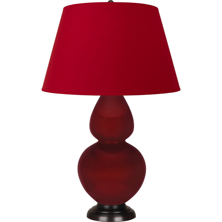 Robert Abbey - SA21R - One Light Table Lamp - Double Gourd - Sangria Glazed Ceramic w/Deep Patina Bronze
