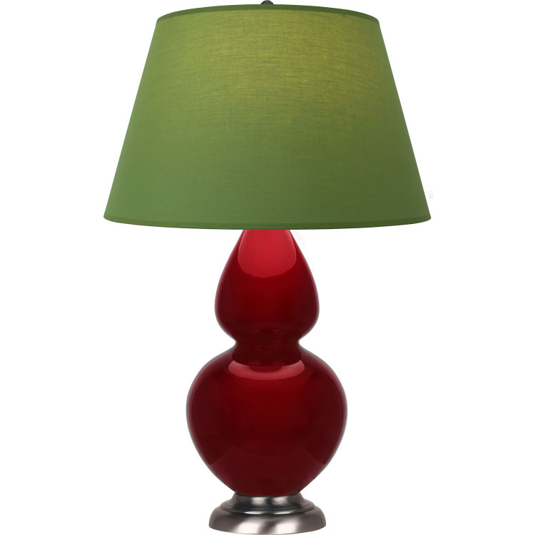 Robert Abbey - SA22G - One Light Table Lamp - Double Gourd - Sangria Glazed Ceramic w/Antique Silver