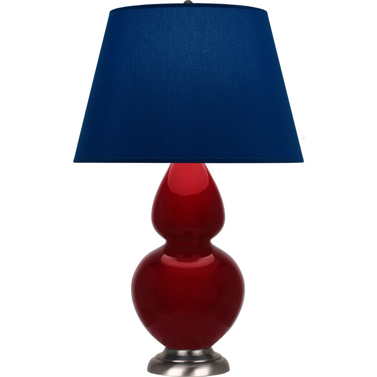 Robert Abbey - SA22N - One Light Table Lamp - Double Gourd - Sangria Glazed Ceramic w/Antique Silver