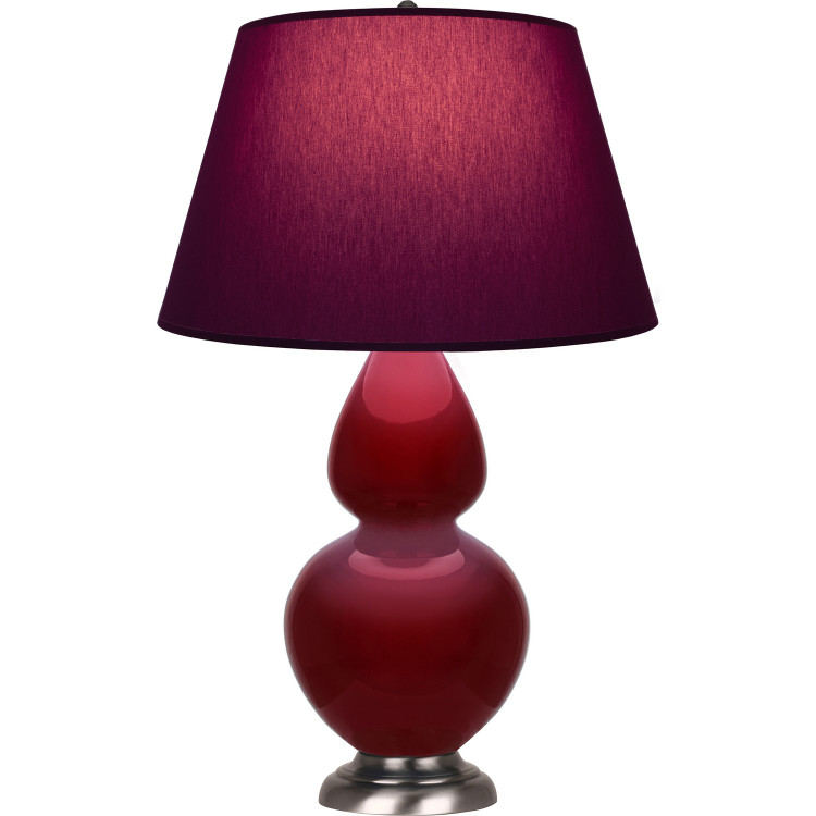 Robert Abbey - SA22P - One Light Table Lamp - Double Gourd - Sangria Glazed Ceramic w/Antique Silver