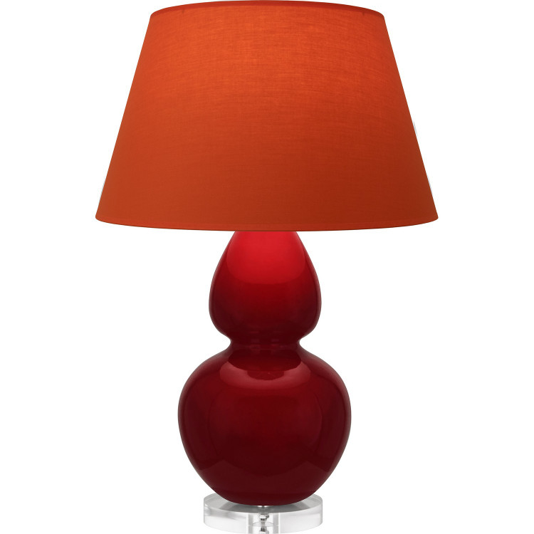 Robert Abbey - SA23T - One Light Table Lamp - Double Gourd - Sangria Glazed Ceramic w/Lucite