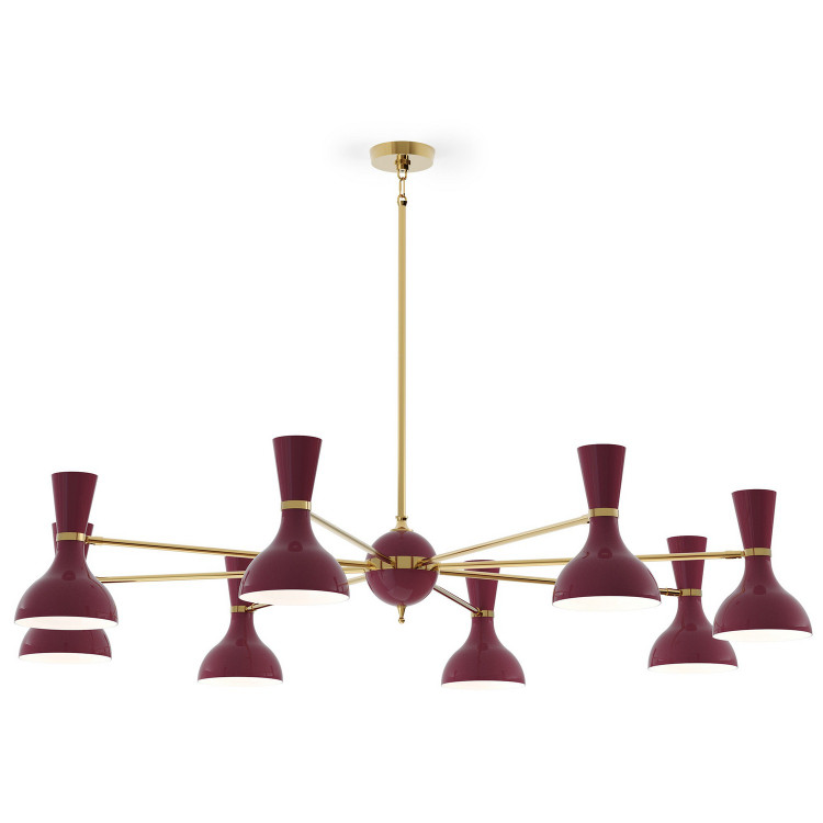 Robert Abbey - SM08SM - Eight Light Chandelier - Clare - Modern Brass w/Sugar Plum Painted
