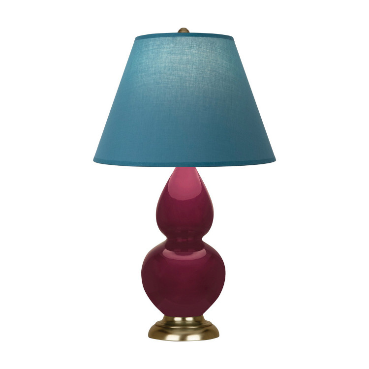 Robert Abbey - SM10B - One Light Accent Lamp - Small Double Gourd - Sugar Plum Glazed Ceramic w/Antique Natural Brass