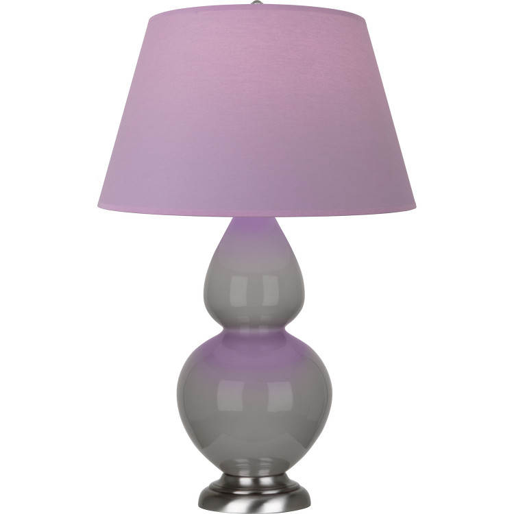Robert Abbey - 1750L - One Light Table Lamp - Double Gourd - Smokey Taupe Glazed Ceramic w/Antique Silver
