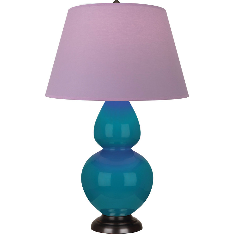 Robert Abbey - 1752L - One Light Table Lamp - Double Gourd - Peacock Glazed Ceramic w/Deep Patina Bronze