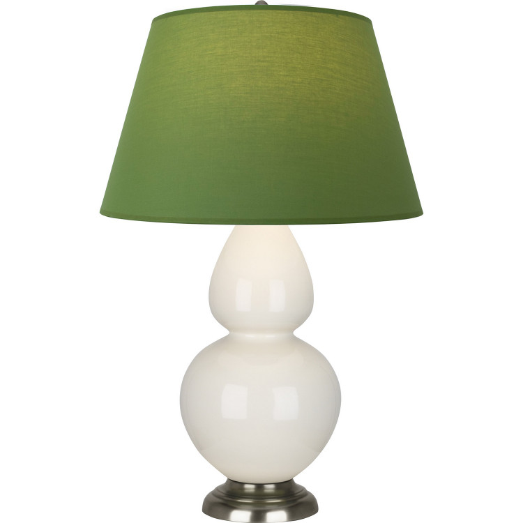 Robert Abbey - 1756G - One Light Table Lamp - Double Gourd - Bone Glazed Ceramic w/Antique Silver