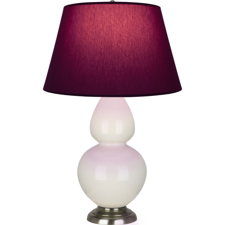 Robert Abbey - 1756P - One Light Table Lamp - Double Gourd - Bone Glazed Ceramic w/Antique Silver