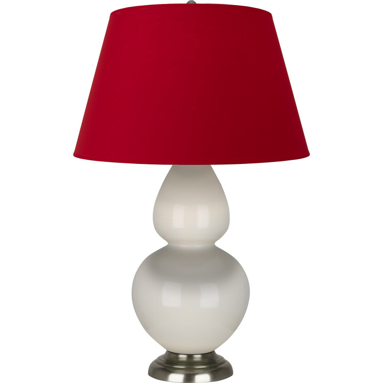 Robert Abbey - 1756R - One Light Table Lamp - Double Gourd - Bone Glazed Ceramic w/Antique Silver