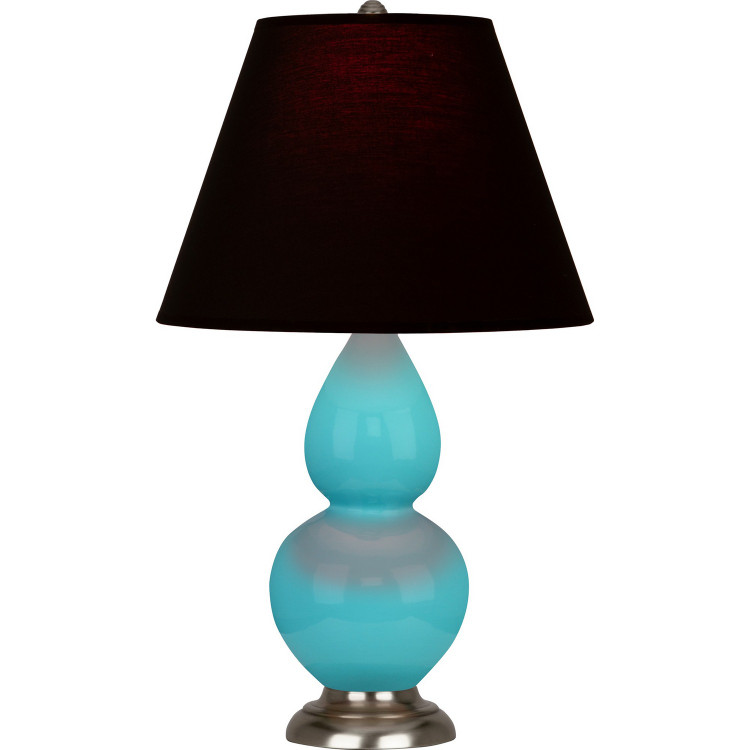 Robert Abbey - 1761K - One Light Accent Lamp - Small Double Gourd - Egg Blue Glazed Ceramic w/Antique Silver