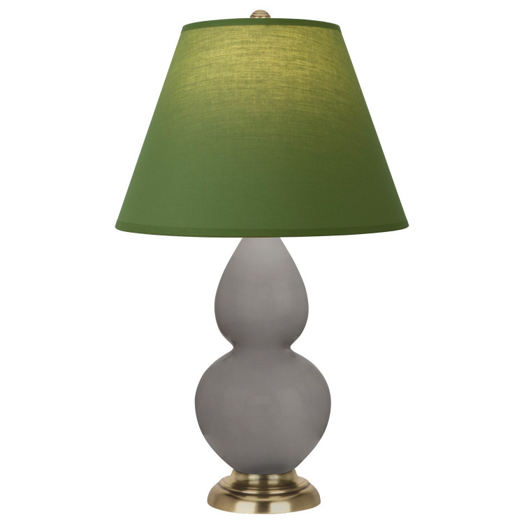 Robert Abbey - 1768G - One Light Accent Lamp - Small Double Gourd - Smokey Taupe Glazed Ceramic w/Antique Natural Brass