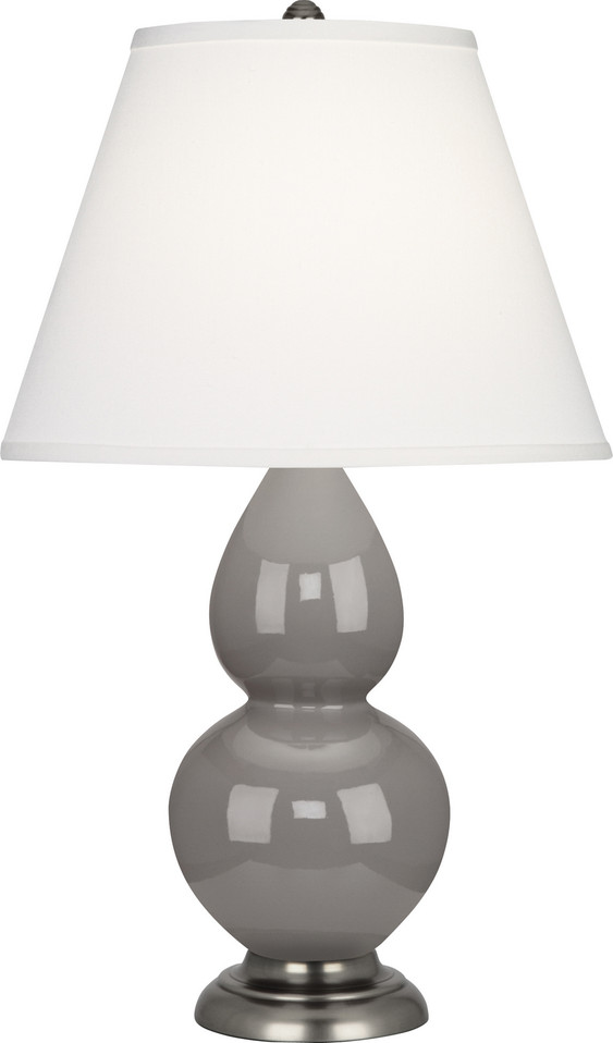 Robert Abbey - 1770X - One Light Accent Lamp - Small Double Gourd - Smokey Taupe Glazed Ceramic w/Antique Silver