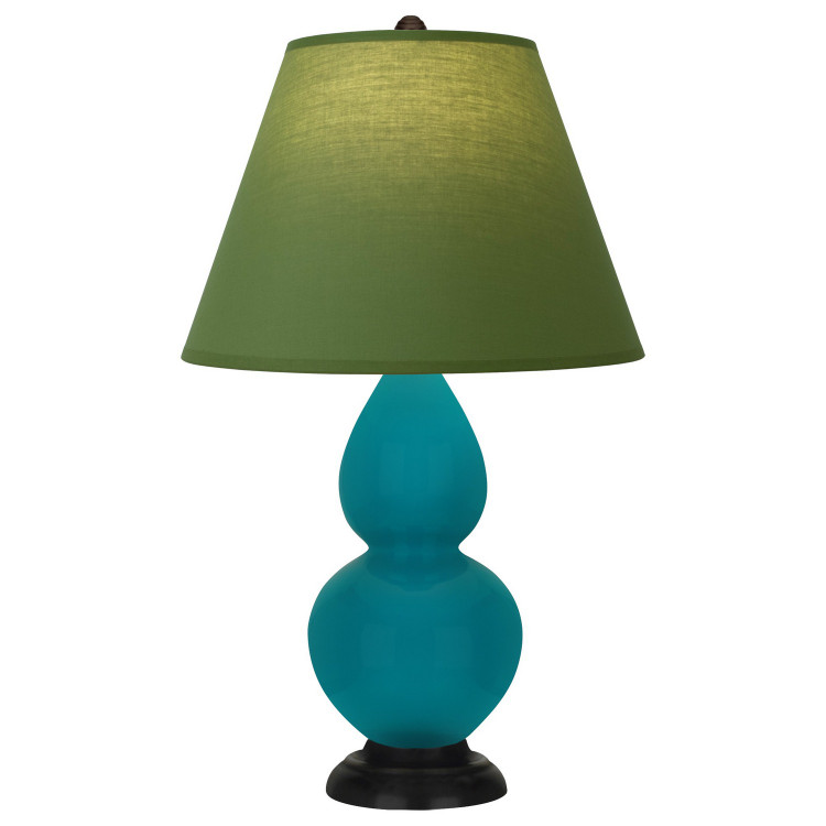 Robert Abbey - 1772G - One Light Accent Lamp - Small Double Gourd - Peacock Glazed Ceramic w/Deep Patina Bronze