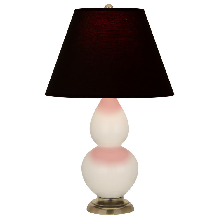Robert Abbey - 1774K - One Light Accent Lamp - Small Double Gourd - Bone Glazed Ceramic w/Antique Natural Brass