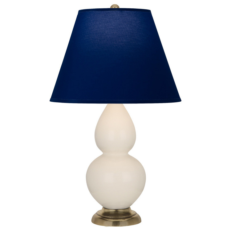 Robert Abbey - 1774N - One Light Accent Lamp - Small Double Gourd - Bone Glazed Ceramic w/Antique Natural Brass