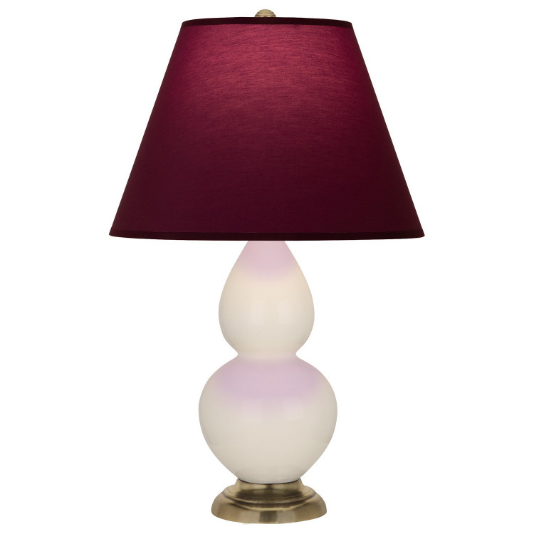 Robert Abbey - 1774P - One Light Accent Lamp - Small Double Gourd - Bone Glazed Ceramic w/Antique Natural Brass