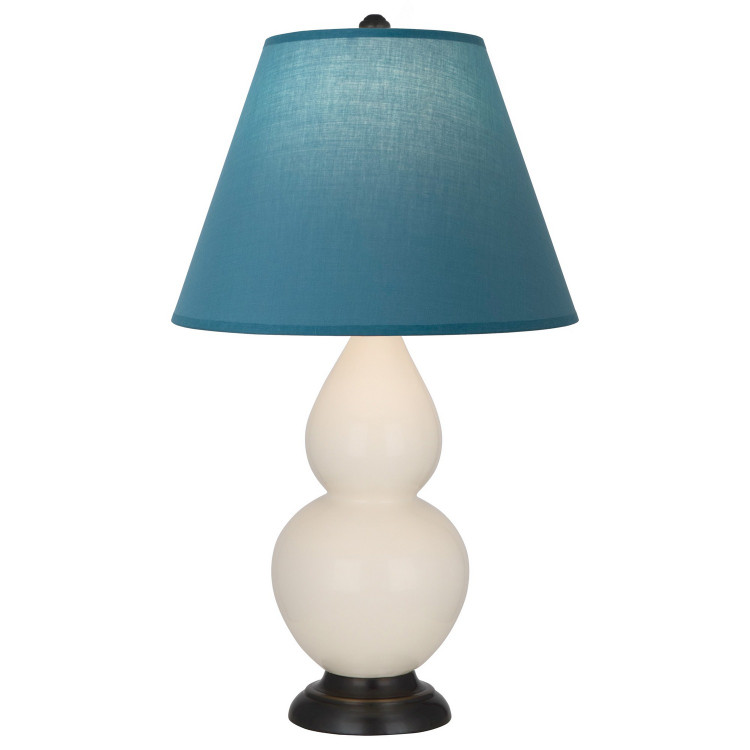 Robert Abbey - 1775B - One Light Accent Lamp - Small Double Gourd - Bone Glazed Ceramic w/Deep Patina Bronze