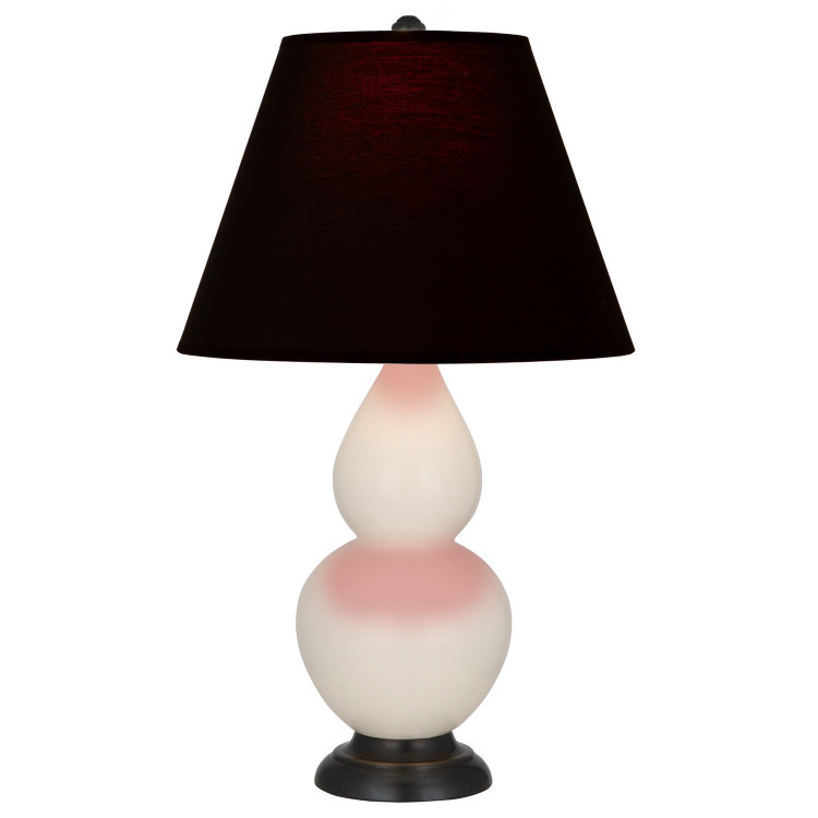 Robert Abbey - 1775K - One Light Accent Lamp - Small Double Gourd - Bone Glazed Ceramic w/Deep Patina Bronze