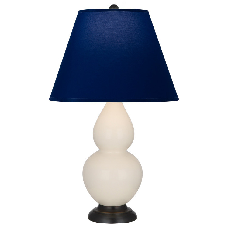 Robert Abbey - 1775N - One Light Accent Lamp - Small Double Gourd - Bone Glazed Ceramic w/Deep Patina Bronze