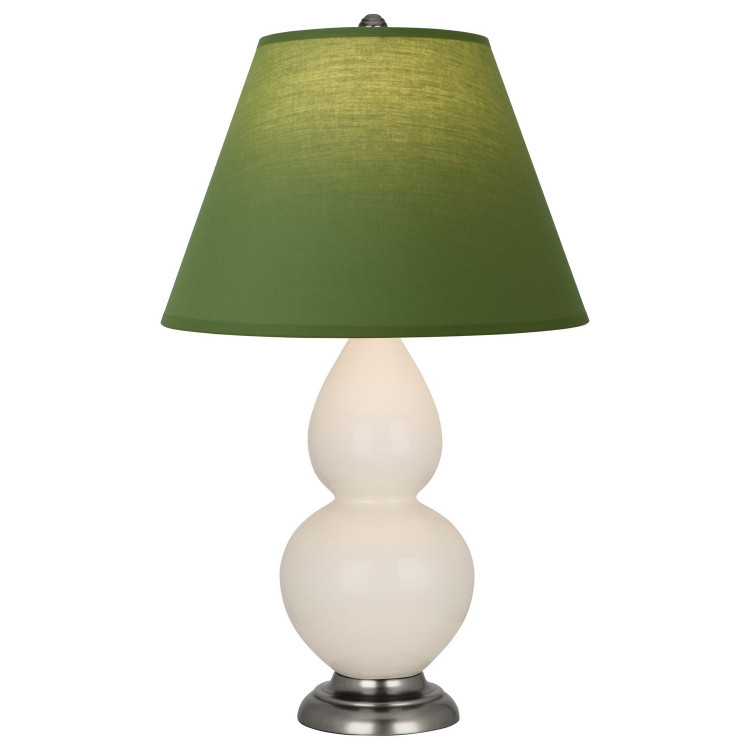 Robert Abbey - 1776G - One Light Accent Lamp - Small Double Gourd - Bone Glazed Ceramic w/Antique Silver