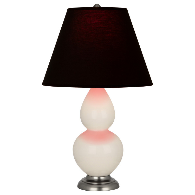 Robert Abbey - 1776K - One Light Accent Lamp - Small Double Gourd - Bone Glazed Ceramic w/Antique Silver