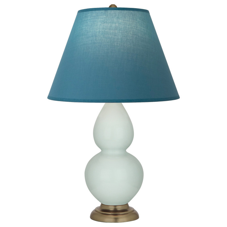 Robert Abbey - 1786B - One Light Accent Lamp - Small Double Gourd - Celadon Glazed Ceramic w/Antique Natural Brass