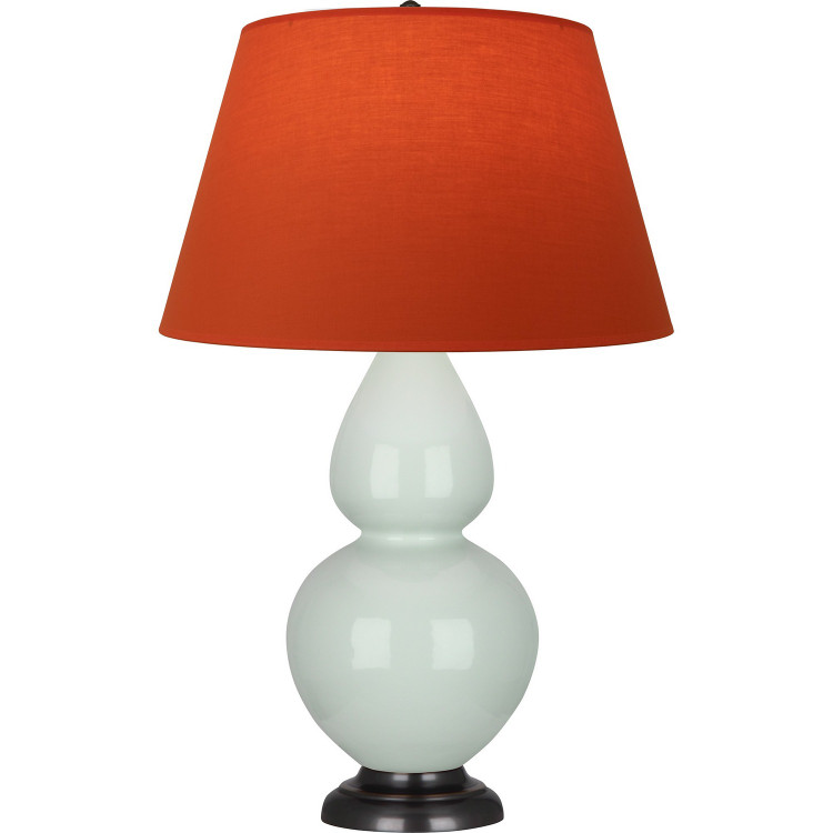 Robert Abbey - 1790T - One Light Table Lamp - Double Gourd - Celadon Glazed Ceramic w/Deep Patina Bronze