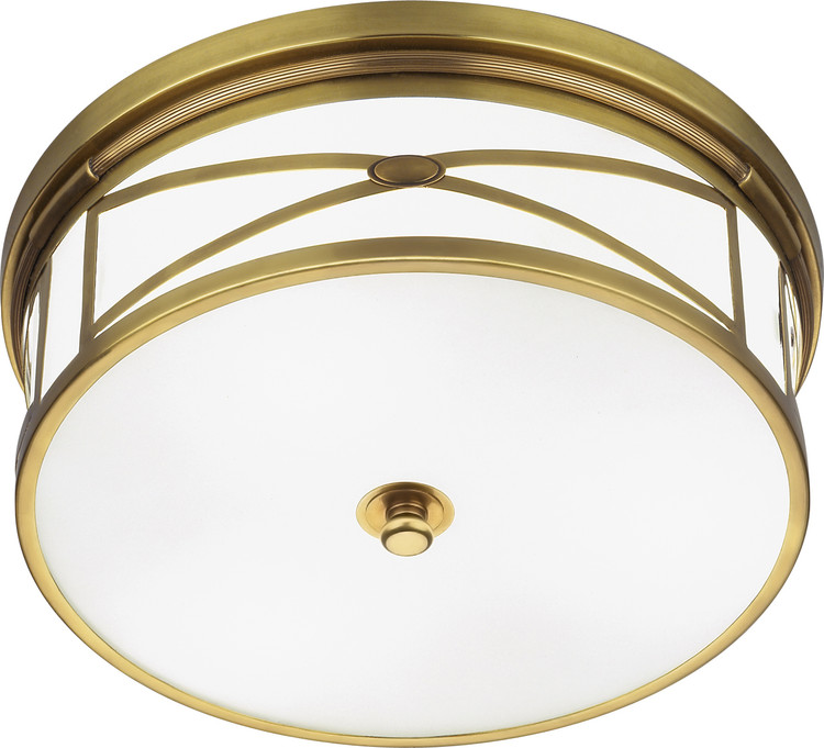 Robert Abbey - 1985 - Three Light Flushmount - Chase - Antique Brass