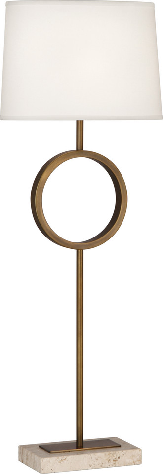 Robert Abbey - 2257 - One Light Table Lamp - Logan - Aged Brass w/Travertine Stone RHBN