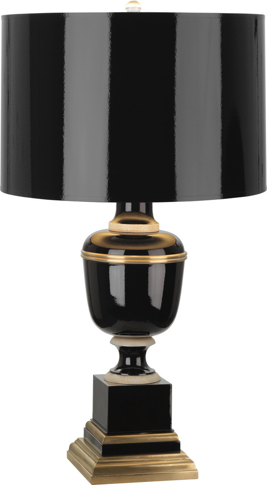 Robert Abbey - 2507 - One Light Accent Lamp - Annika - Black Lacquered Paint w/Natural Brass Ivory Crackle