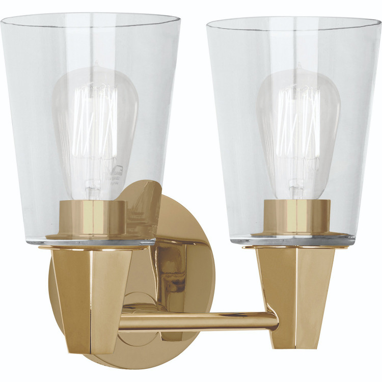 Robert Abbey - 255C - Two Light Wall Sconce - Wheatley - MODERN BRASS