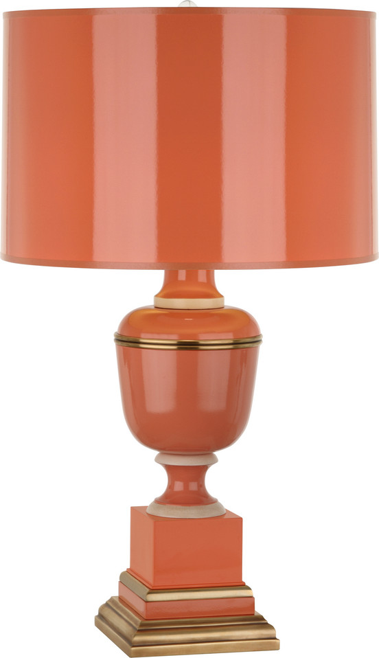 Robert Abbey - 2600 - One Light Table Lamp - Annika - Tangerine Lacquered Paint w/Natural Brass Ivory Crackle