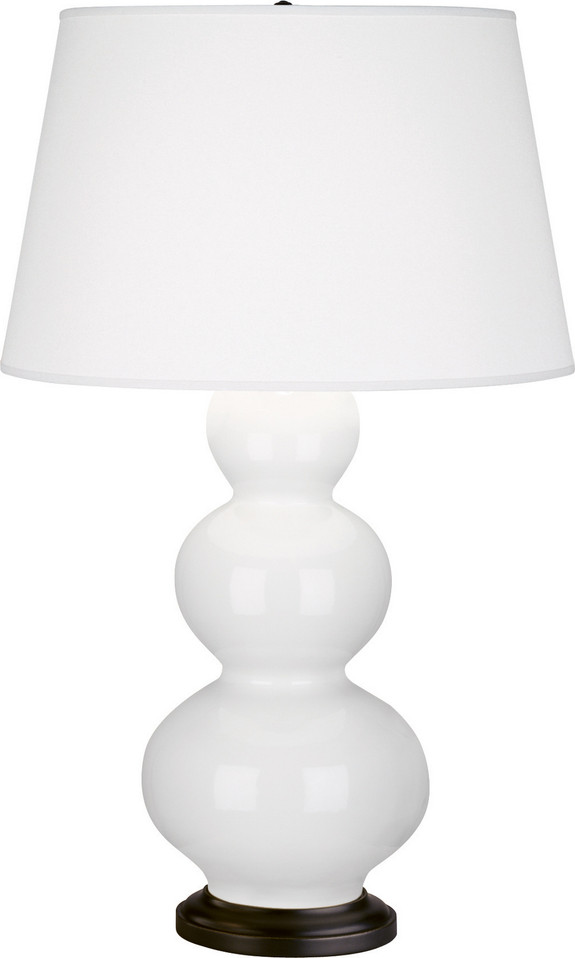 Robert Abbey - 331X - One Light Table Lamp - Triple Gourd - Lily Glazed Ceramic w/Deep Patina Bronze