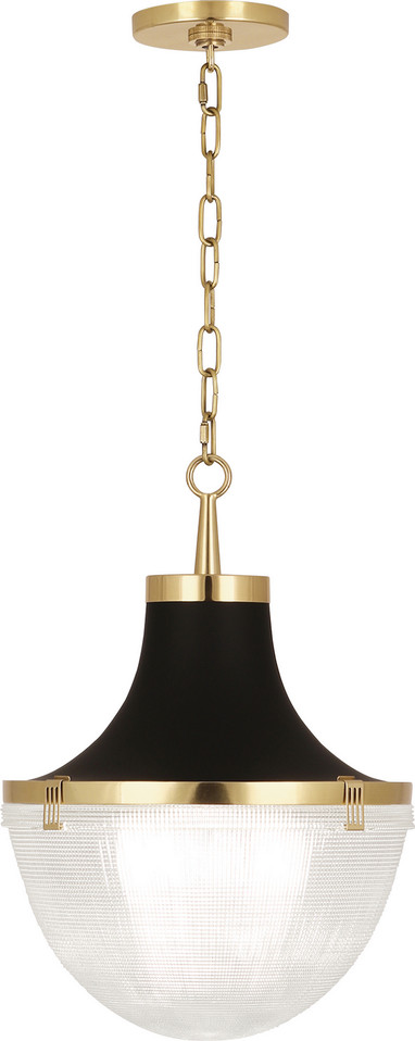 Robert Abbey - 3391 - One Light Pendant - Brighton - Modern Brass w/Matte Black Hood