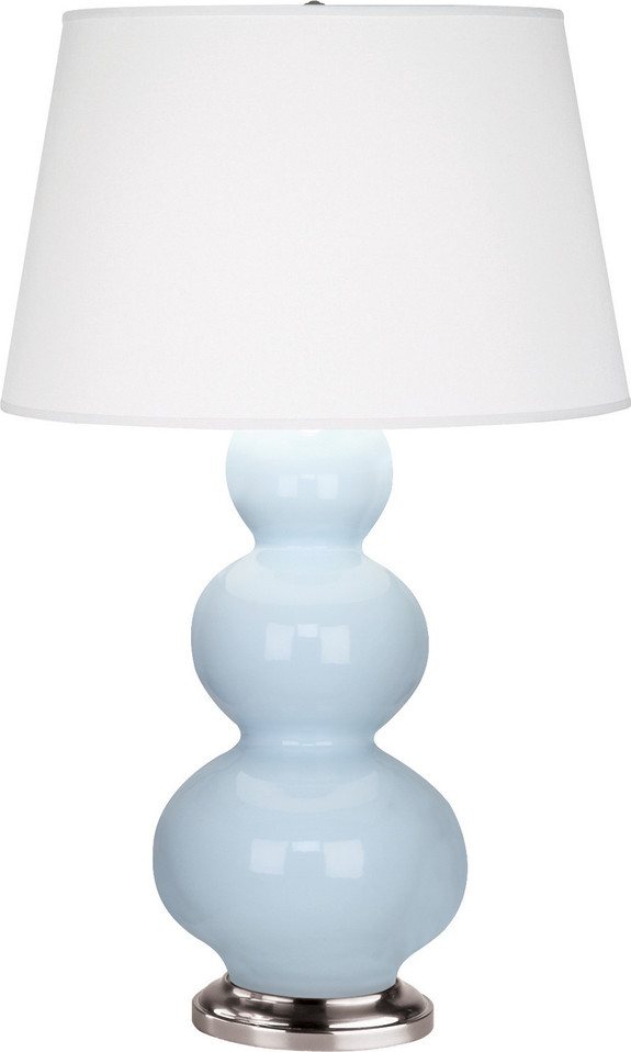 Robert Abbey - 361X - One Light Table Lamp - Triple Gourd - Baby Blue Glazed Ceramic w/Antique Silver