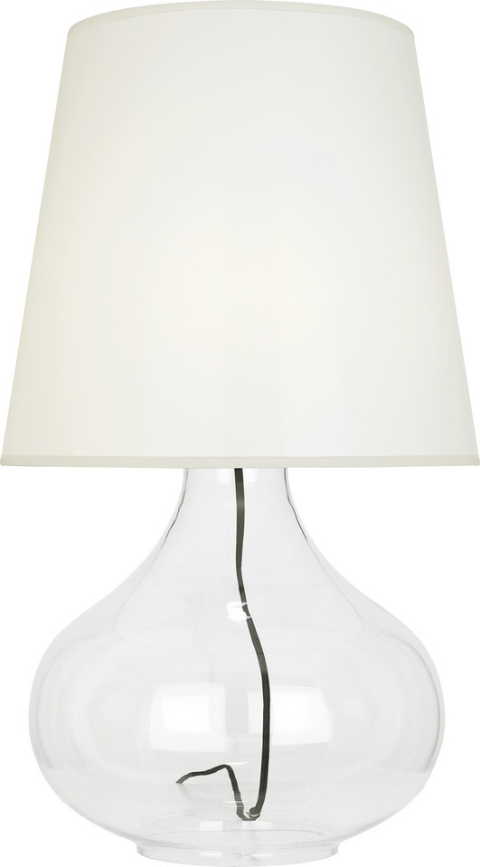 Robert Abbey - 459W - One Light Table Lamp - Julia - Clear Glass Body w/Black Fabric Wrapped Cord