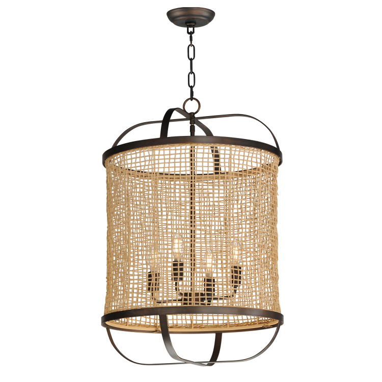 Maxim - 22474NAANB - Four Light Pendant - Cestino - Antique Bronze