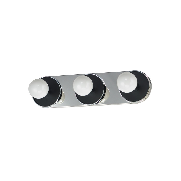 Maxim - 26093WTBKPC - Three Light Wall Sconce - Hollywood - Black / Polished Chrome