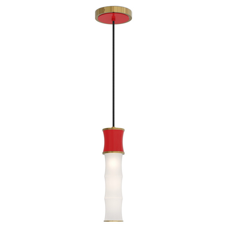 Robert Abbey - RR85 - One Light Pendant - Kane - Ruby Red w/Modern Brass