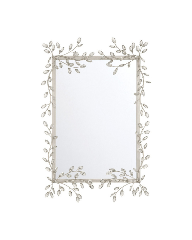 Currey and Company - 1000-0162 - Mirror - Forget-Me-Not - Clear/Silver Leaf
