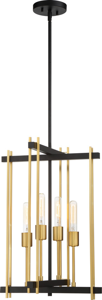 Nuvo Lighting - 60-6525 - Four Light Pendant - Marion - Aged Bronze / Natural Bronze