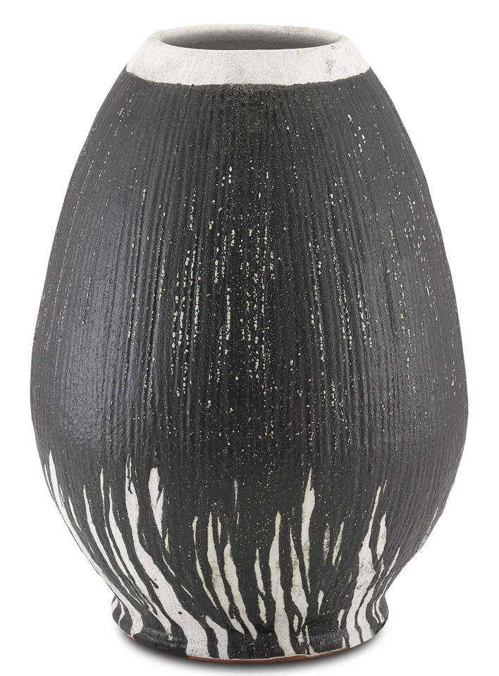 Currey and Company - 1200-0314 - Urn - Chartwell Urn - Textured Black/White