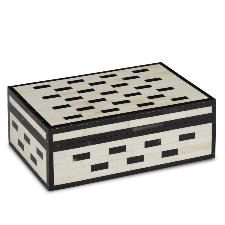 Currey and Company - 1200-0646 - Box - Carmine Box - White/Black/Natural