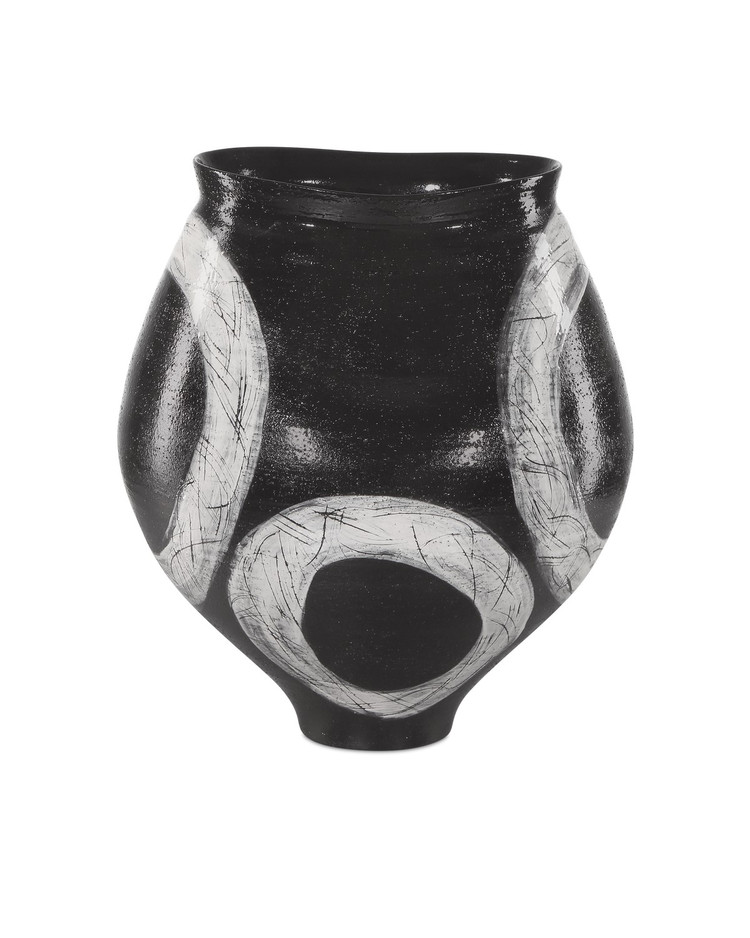 Currey and Company - 1200-0870 - Vase - Satori Vase - Black/Light Gray