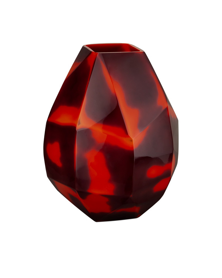 Currey and Company - 1200-0901 - Vase - Akako Vase - Black/Orange
