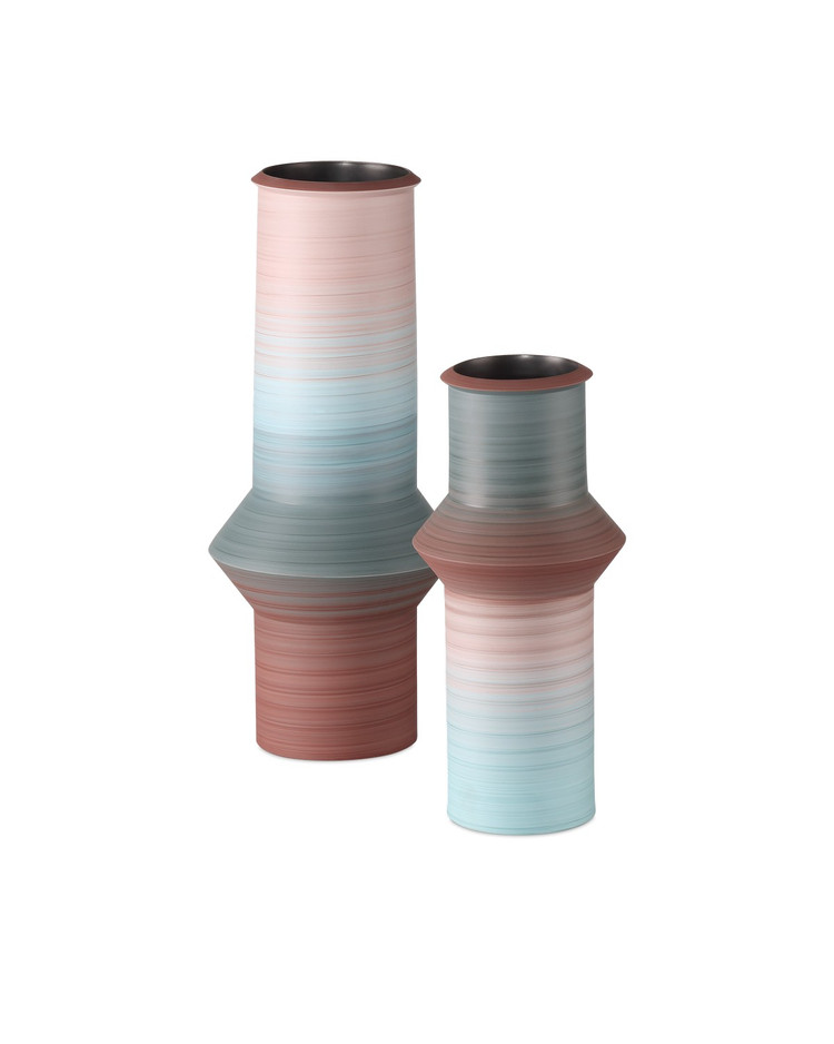 Currey and Company - 1200-0909 - Vase Set of 2 - Happy 80's - Blue/Dark Red