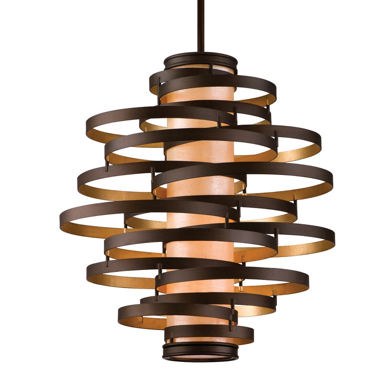 Corbett Lighting - 113-44-BRL/GL - Three Light Chandelier - Vertigo - Bronze Leaf