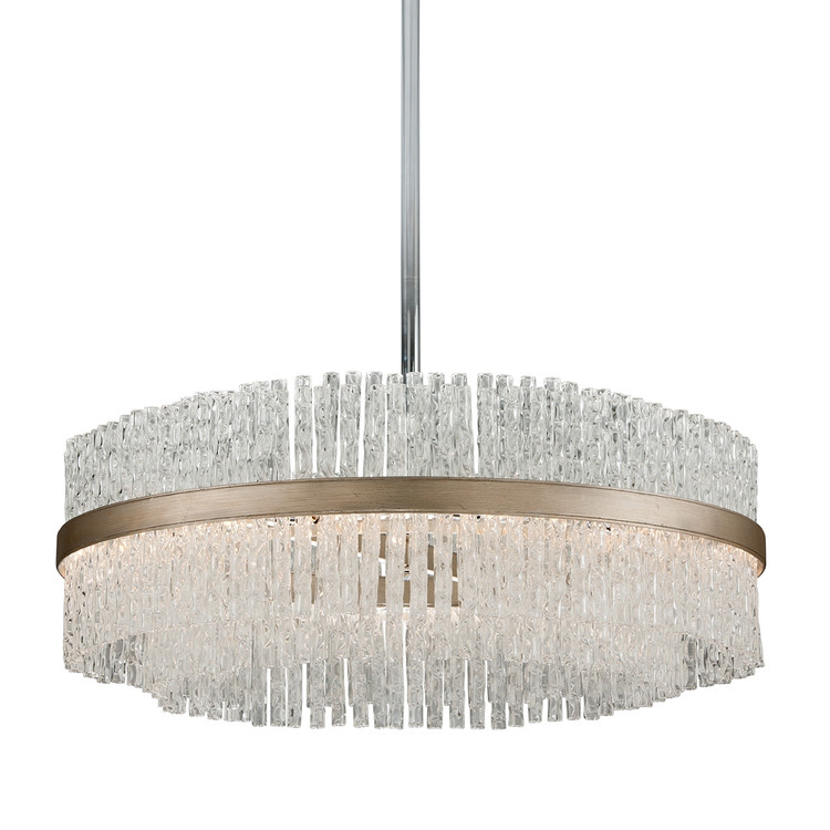 Corbett Lighting - 204-48 - 12 Light Chandelier - Chime - Silver Leaf