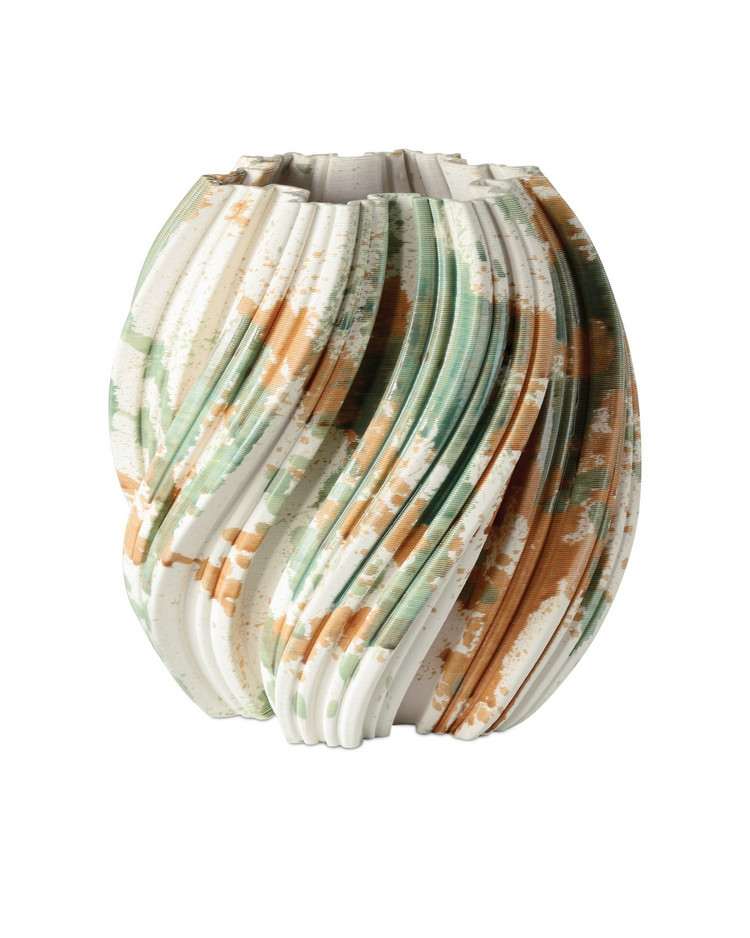 Currey and Company - 1200-0987 - Vase - Camouflage - Green/Brown/Off-White