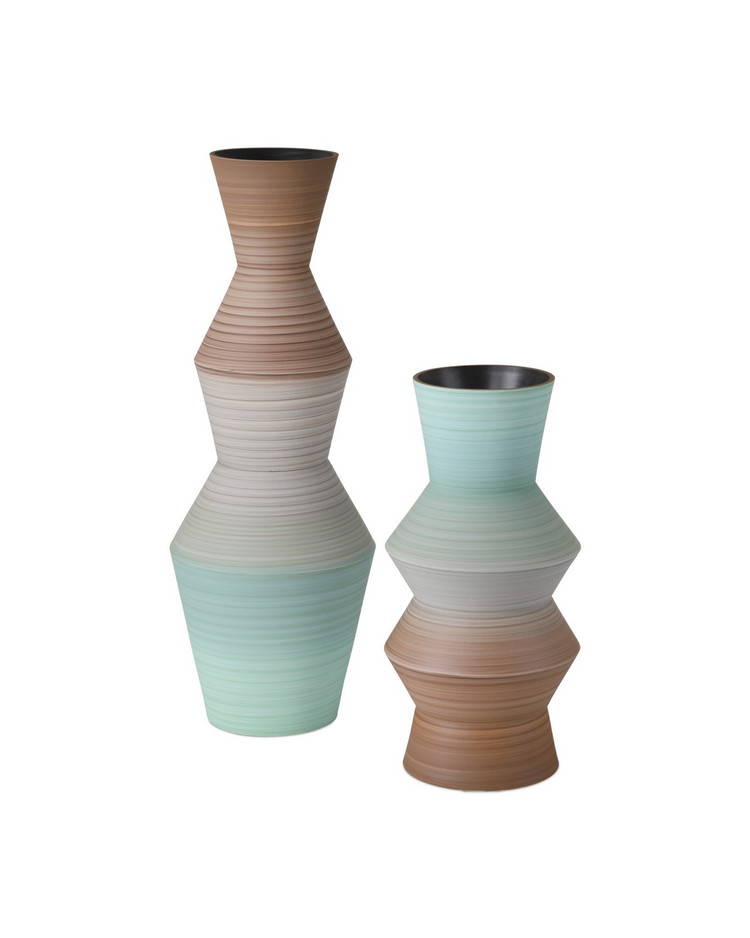 Currey and Company - 1200-1008 - Vase - Happy 80's - Brown/Light Blue